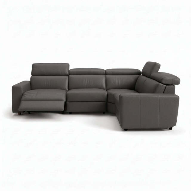 Nicoletti Rossini Corner Sofa - Corner Group with Power Recliner & Headrest CB - Right Hand Facing - Power with Power Headrest & USB - Torello PS Chocol -S 91 - image 1