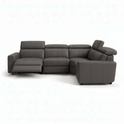 Nicoletti Rossini Corner Sofa - Corner Group with Power Recliner & Headrest CB - Right Hand Facing - Power with Power Headrest & USB - Torello PS Chocol -S 91