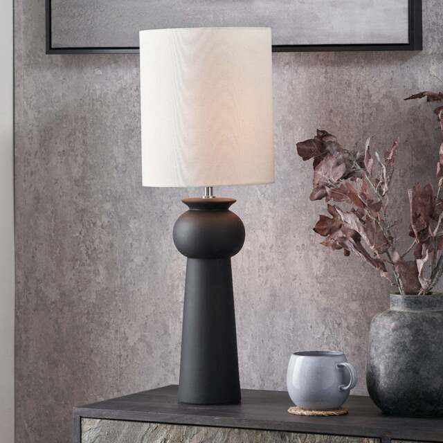 Sloane Black Contemporary Ceramic Table Lamp - Sloane Black Contemporary Ceramic Table Lamp - image 1