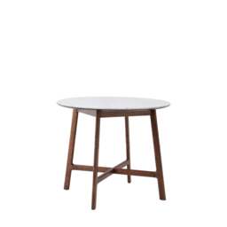 Barcelona Round Dining Table - Dining Table Round 90cm Dark Wood / Marble - thumbnail 4