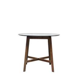 Barcelona Round Dining Table - Dining Table Round 90cm Dark Wood / Marble - thumbnail 1