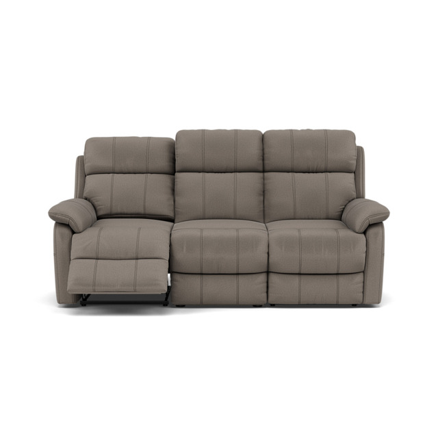 Fara 3 Seater Recliner Sofa - 3 Seater with 2 Power Recliners Fabric - Power Recliner with USB - BFA-MAD-03 DARK GREY - image 1