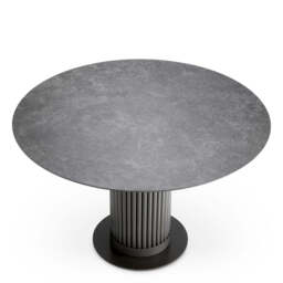 Eichholtz Volterra Round Dining Table Bronze Finish  Grey Ceramic Top - Round Dining Table Bronze Finish  Grey Ceramic Top - thumbnail 3