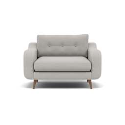 Phoebe Loveseat - Snuggler Chair Grade B - Plush Velvet Silver / Weathered Oak - thumbnail 1