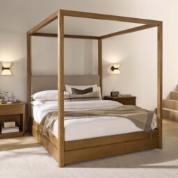 Serene Bedframe - 6' Poster Bed Oak / Oak Veneer - Super King - thumbnail 2