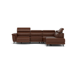 Sparta Corner Recliner Sofa - Combination 1 - Left Hand Facing Sofa Corner Group (One Motor) Cat M/S - Left Hand Facing - Power with Manual Headrest - M1595 Monaco Coffee - thumbnail 1