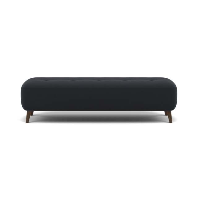 Phoebe Footstool - Medium Bench Stool Grade B - Plush Velvet Charcoal / American Walnut - image 1