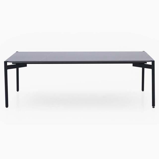 Rocco Black and Gold Coffee Table - Rect Coffee Table Black & Gold Ceramic Top / Black Powder Coated Metal Legs - image 1