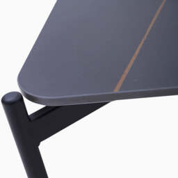 Rocco Black and Gold Coffee Table - Rect Coffee Table Black & Gold Ceramic Top / Black Powder Coated Metal Legs - thumbnail 5