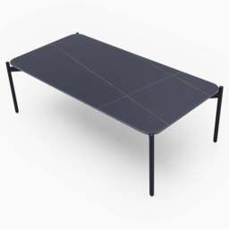 Rocco Black and Gold Coffee Table - Rect Coffee Table Black & Gold Ceramic Top / Black Powder Coated Metal Legs - thumbnail 4