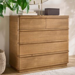 Serene 5 Drawer Cabinet - 3+2 Chest Oak / Oak Veneer - thumbnail 2