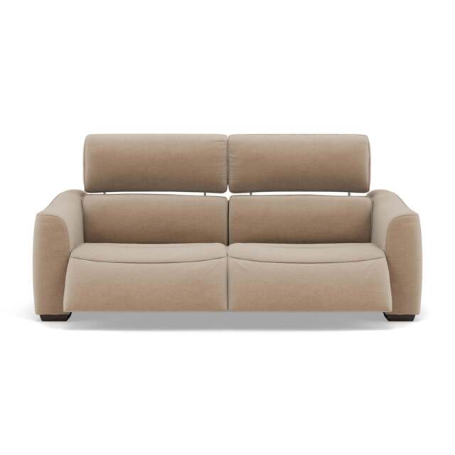 Beck Small 3 Seater Recliner Sofa - 2.5 Seater Sofa with 2 Power Recliners (Compact) Fabric - Power Recliner with USB - FAB-CAN-170 MUSHROOM - image 1