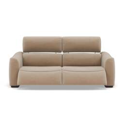Beck Small 3 Seater Recliner Sofa - 2.5 Seater Sofa with 2 Power Recliners (Compact) Fabric - Power Recliner with USB - FAB-CAN-170 MUSHROOM - thumbnail 1
