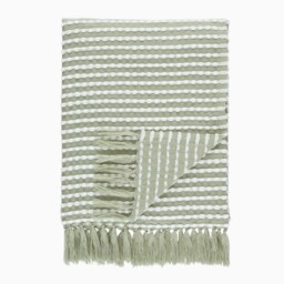 Stab Stitch Green Throw - DISC Stab Stitch Sage Throw 125x150CM - thumbnail 2