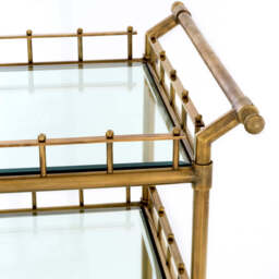 Eichholtz Scarlett Trolley Vintage Brass Finish  Clear Bevelled Glass - Trolley Vintage Brass Finish  Clear Bevelled Glass - thumbnail 2