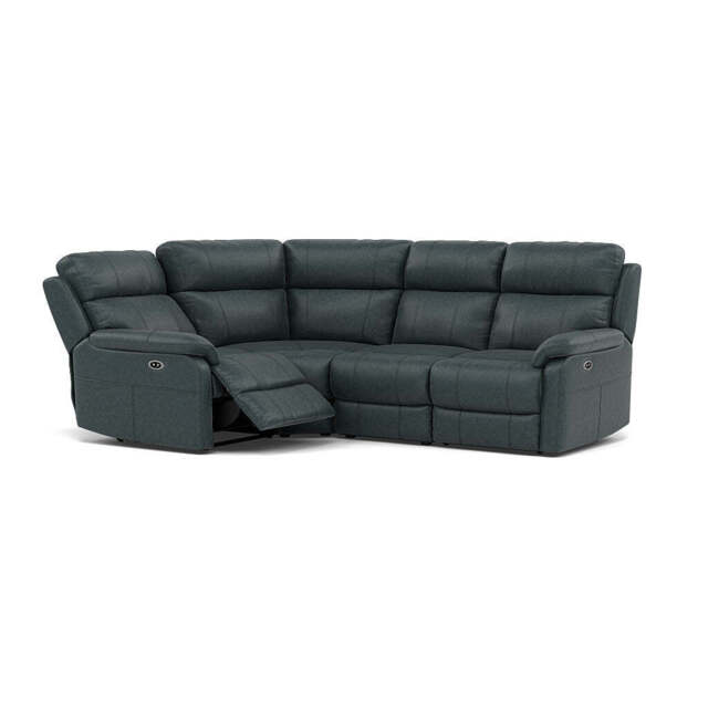 Fara Small Corner Recliner Sofa - Combination 5 2 Corner 1 with 2 Power Recliners Fabric - Left Hand Facing - Power Recliner with USB - BFA-BLJ-2047 LAKE GREEN - image 1