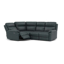 Fara Small Corner Recliner Sofa - Combination 5 2 Corner 1 with 2 Power Recliners Fabric - Left Hand Facing - Power Recliner with USB - BFA-BLJ-2047 LAKE GREEN