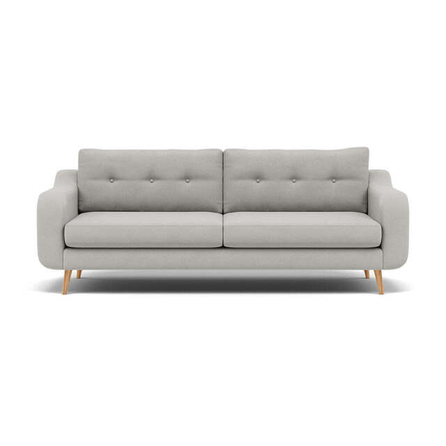 Phoebe 4 Seater Sofa - Extra Large Sofa Standard Back Grade B - Plush Velvet Silver / Natural - image 1
