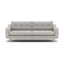 Phoebe 4 Seater Sofa - Extra Large Sofa Standard Back Grade B - Plush Velvet Silver / Natural - thumbnail 1