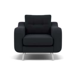 Phoebe Armchair - Chair Grade B - Plush Velvet Charcoal / Chrome - thumbnail 1
