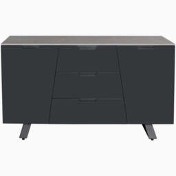 Odessey Sideboard - Large Sideboard Grey Sintered Stone / Black Powder Coat Metal Base - thumbnail 1