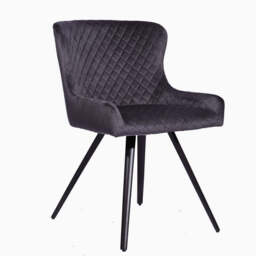 Avalon Pair of Grey Velvet  Dining Chairs - Dining Chair - Pair Grey Velvet - thumbnail 3
