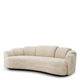 Eichholtz Marbella Large Sofa Creststone Beige Black Wooden Base - Large Sofa Creststone Beige
