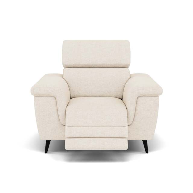 Sparta Recliner Armchair - Chair W/ Power Recliner W/ Ratchet Headrest Fabric - Power with Manual Headrest - KB-1285-UK Darwin Ivory - image 1