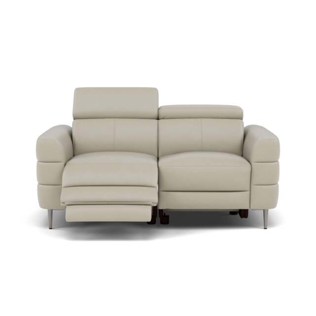 Hoy 2 Seater Recliner Sofa - 2 Str W/ 2 Power Recliner W/ 2 Manual Headrest Cat NL/O - Power with Manual Headrest - NL5115 New York Light Grey - image 1