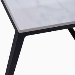 Tyler White Ceramic Nest of 2 Coffee Tables - Square Coffee Nest of 2 Tables White Ceramic Top / Black Powder Coated Metal Legs - thumbnail 5