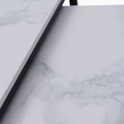 Tyler White Ceramic Nest of 2 Coffee Tables - Square Coffee Nest of 2 Tables White Ceramic Top / Black Powder Coated Metal Legs - thumbnail 4