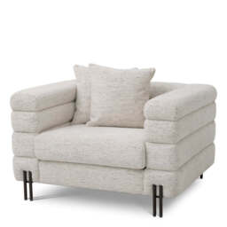 Eichholtz York Armchair Seashell Off-White Bronze Finish - Armchair Seashell Off-White - thumbnail 1