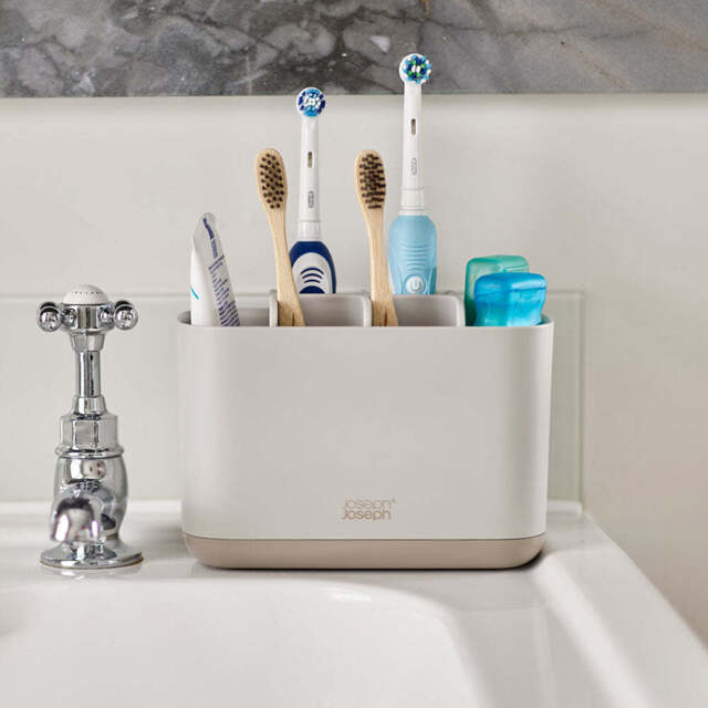 Joseph Joseph Bathroom Cream Large Toothbrush Caddy - EasyStore Toothbrush Large Caddy Ecru - image 1