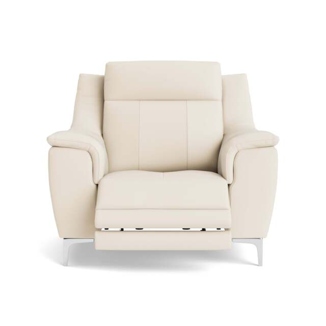 Nicoletti Carmen Recliner Armchair - Power Recliner Chair CB - Power Recliner with USB - Feet: Shiny Metal / Torello PS Bianco 93 - image 1