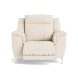 Nicoletti Carmen Recliner Armchair - Power Recliner Chair CB - Power Recliner with USB - Feet: Shiny Metal / Torello PS Bianco 93 - thumbnail 1