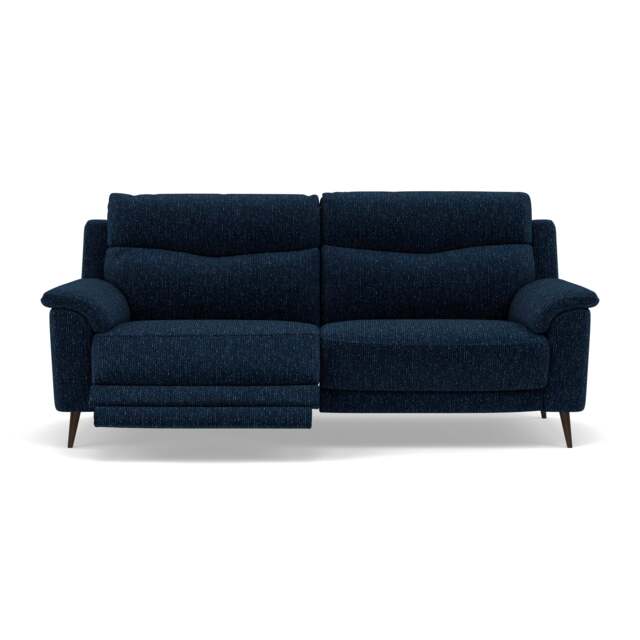 Revel 3 Seater Recliner Sofa - 2.5 Seater Sofa with 2 Power Recliners Fabric - Power Recliner with USB - FAB-LKV - 13 NAVY - image 1