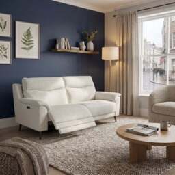 Revel 3 Seater Recliner Sofa - 2.5 Seater Sofa with 2 Power Recliners Fabric - Power Recliner with USB - FAB-LKV - 13 NAVY - thumbnail 2