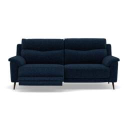 Revel 3 Seater Recliner Sofa - 2.5 Seater Sofa with 2 Power Recliners Fabric - Power Recliner with USB - FAB-LKV - 13 NAVY