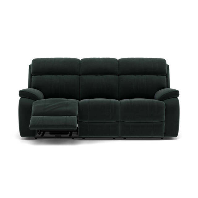 Galaxy 3 Seater Recliner Sofa - 3 Seater Sofa 2 Manual Recliners Fabric - Manual Recliner - FAB-MEG-21 CHARCOAL GREY - image 1