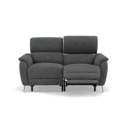Sol 2 Seater Recliner Sofa - 2 Seater Power Recliner Sofa with Head Tilt F8 - Hopsack Linen 70004 - thumbnail 2