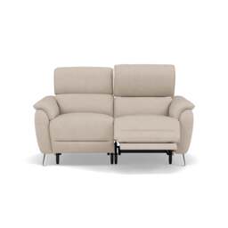 Sol 2 Seater Recliner Sofa - 2 Seater Power Recliner Sofa with Head Tilt F8 - Hopsack Linen 70004 - thumbnail 3