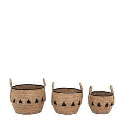 Alid Set Of 3 Natural And Black Baskets - Alid Baskets Natural & Black Set of 3 - thumbnail 3