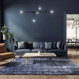 Karis Abstract Navy Rug - Abstract Navy   - 120cm x 170cm - thumbnail 2