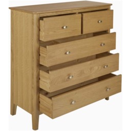 Bexley 2 + 3 Drawer Chest - 2 + 3 Drawer Chest Oak - thumbnail 4