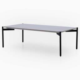 Rocco White and Gold Coffee Table - Rect Coffee Table White & Gold Ceramic Top / Black Powder Coated Metal Legs - thumbnail 2