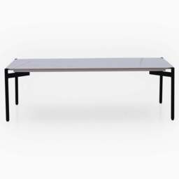 Rocco White and Gold Coffee Table - Rect Coffee Table White & Gold Ceramic Top / Black Powder Coated Metal Legs - thumbnail 1
