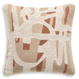 Eichholtz Saphirra Square II Scatter Cushion Natural / Orange - Saphirra Square II Scatter Cushion Natural / Orange