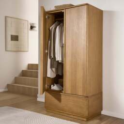 Serene Wardrobe - 1 Drawer Wardrobe Oak / Oak Veneer - thumbnail 2