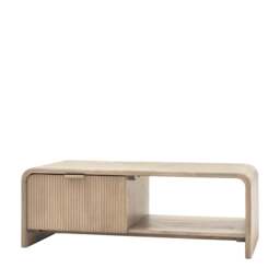 Colonna Coffee Table - 1 Drawer Coffee Table Natural Mango Wood / Brass - thumbnail 5