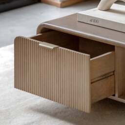 Colonna Coffee Table - 1 Drawer Coffee Table Natural Mango Wood / Brass - thumbnail 3